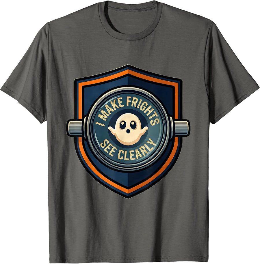 I Make Frights See Clearly Funny Optometrist Halloween Eye T-Shirt - Asphalt Grey