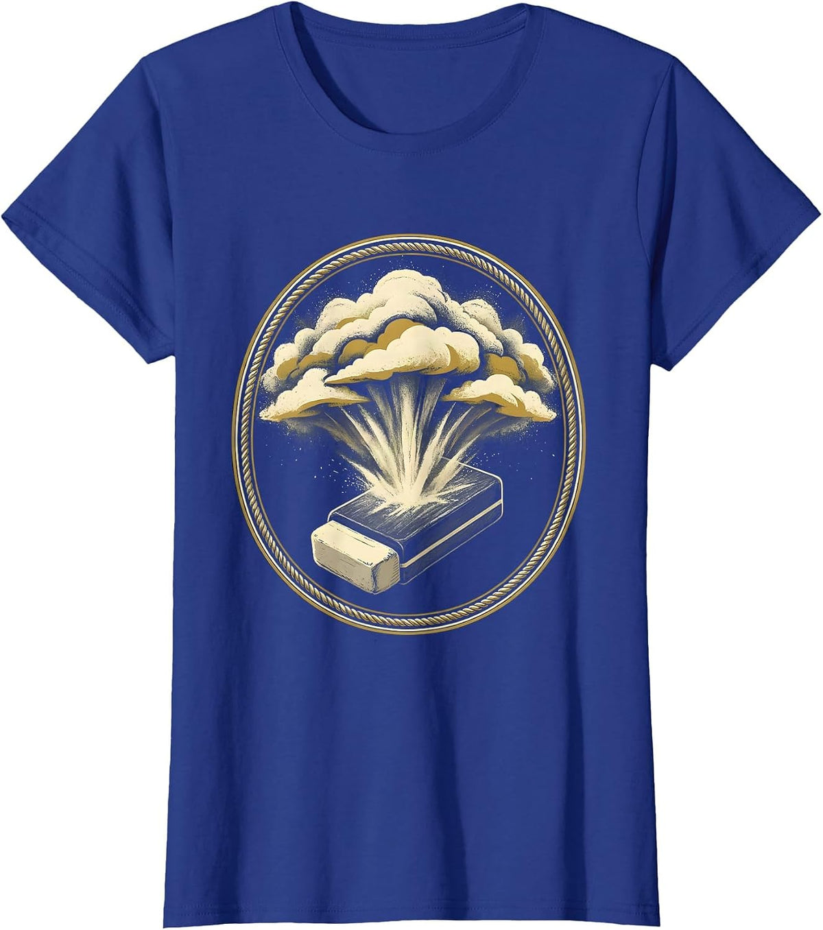 Women's 4th Grade Teacher Chalkboard Eraser Dust Design T-Shirt - Royal Blue