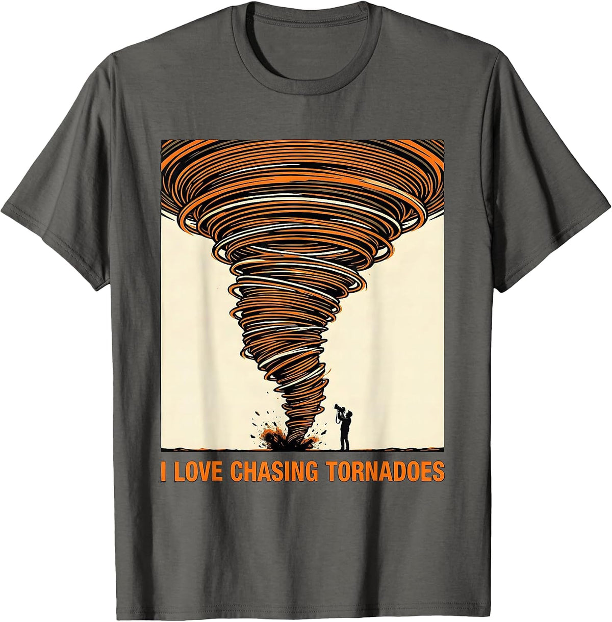 Men's I Love Chasing Tornadoes Funny Storm Chaser Meteorology T-Shirt - Asphalt Grey