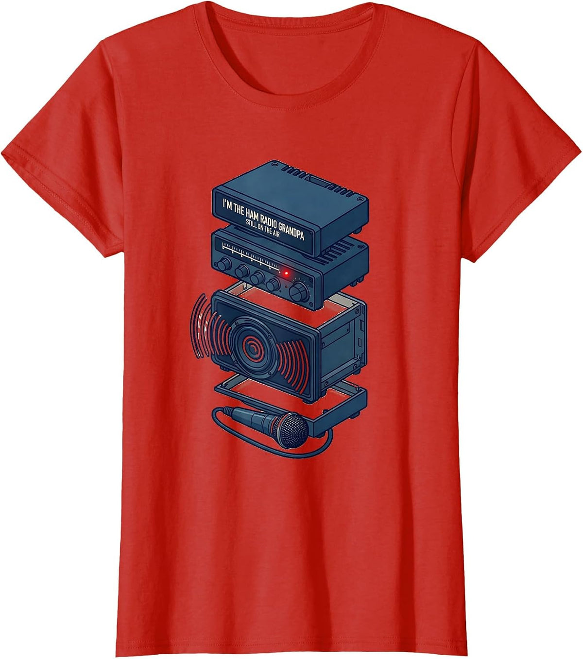 Women's I'm The Ham Radio Grandpa, Still On The Air Grandpa T-Shirt - Red