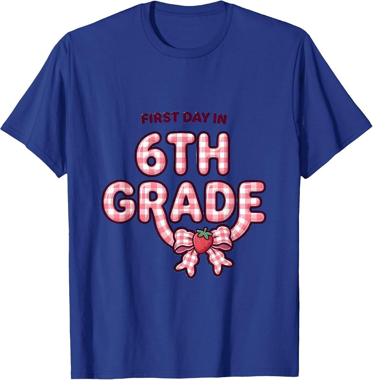 Men's First Day In 6th Grade Cute Coquette Bow Back To School T-Shirt - Royal Blue