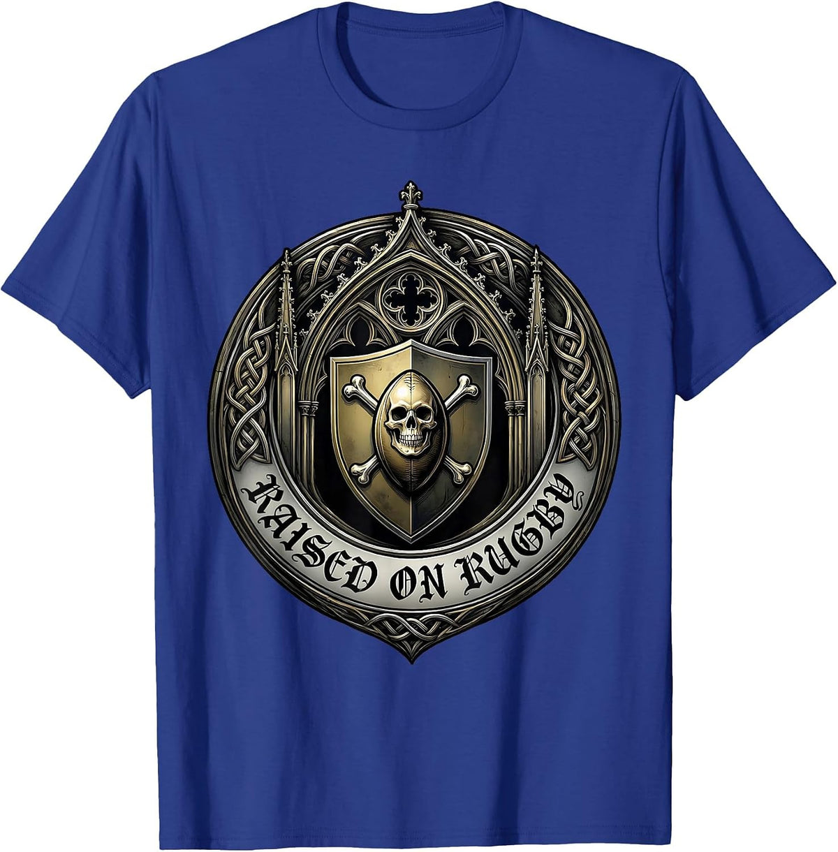 Raised on Rugby Passionate Fan Design T-Shirt - Royal Blue