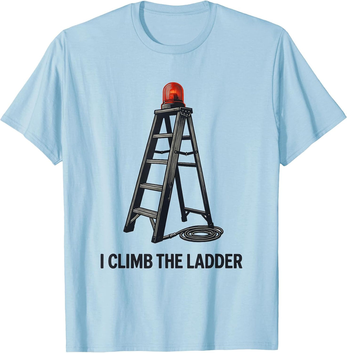 Men's I Climb The Ladder Minimalist Firefighter Toddler Boy T-Shirt - Baby Blue
