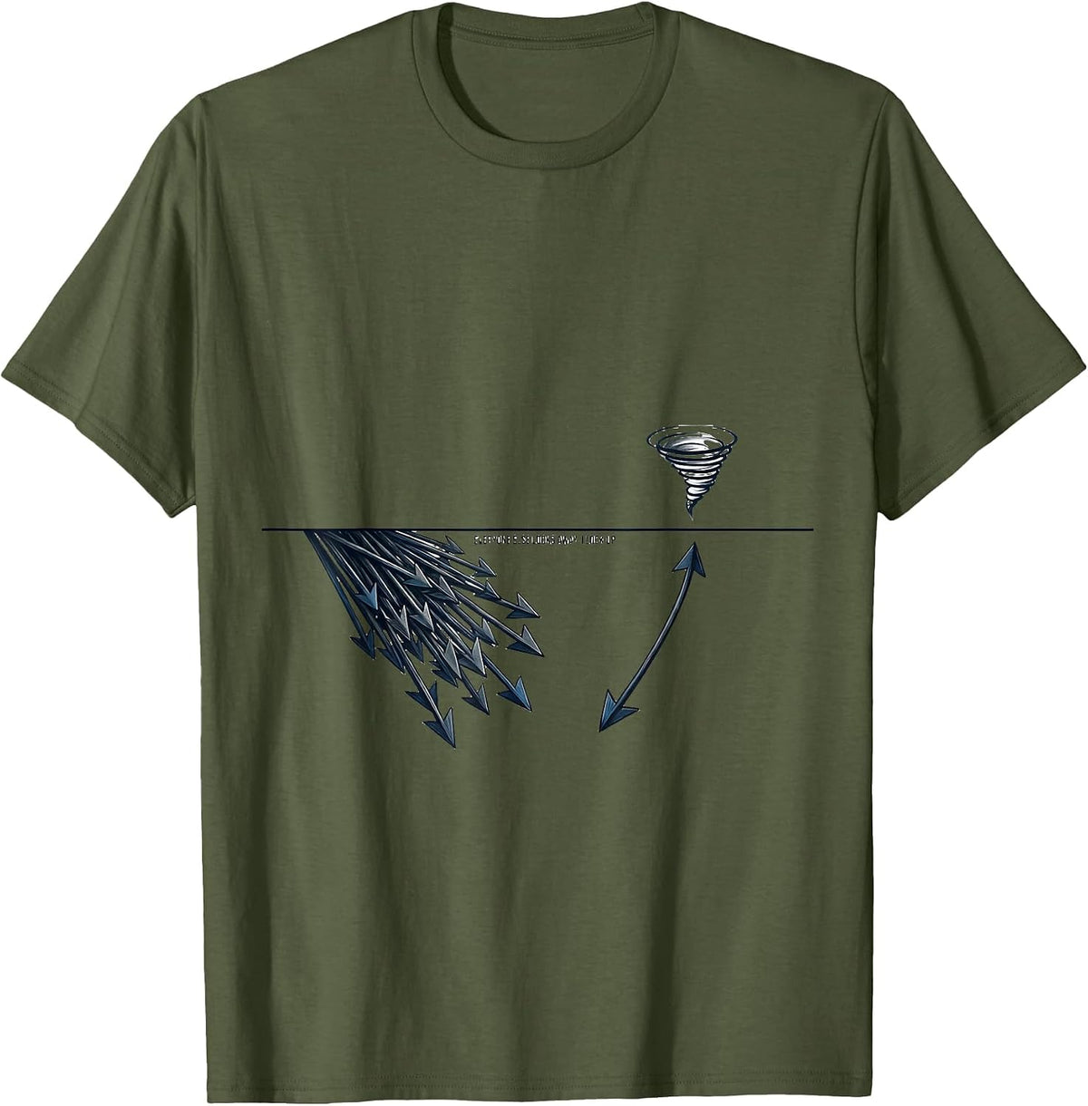 Everyone Else Looks Away I Look Up Minimalist Storm Chaser T-Shirt - Olive Green