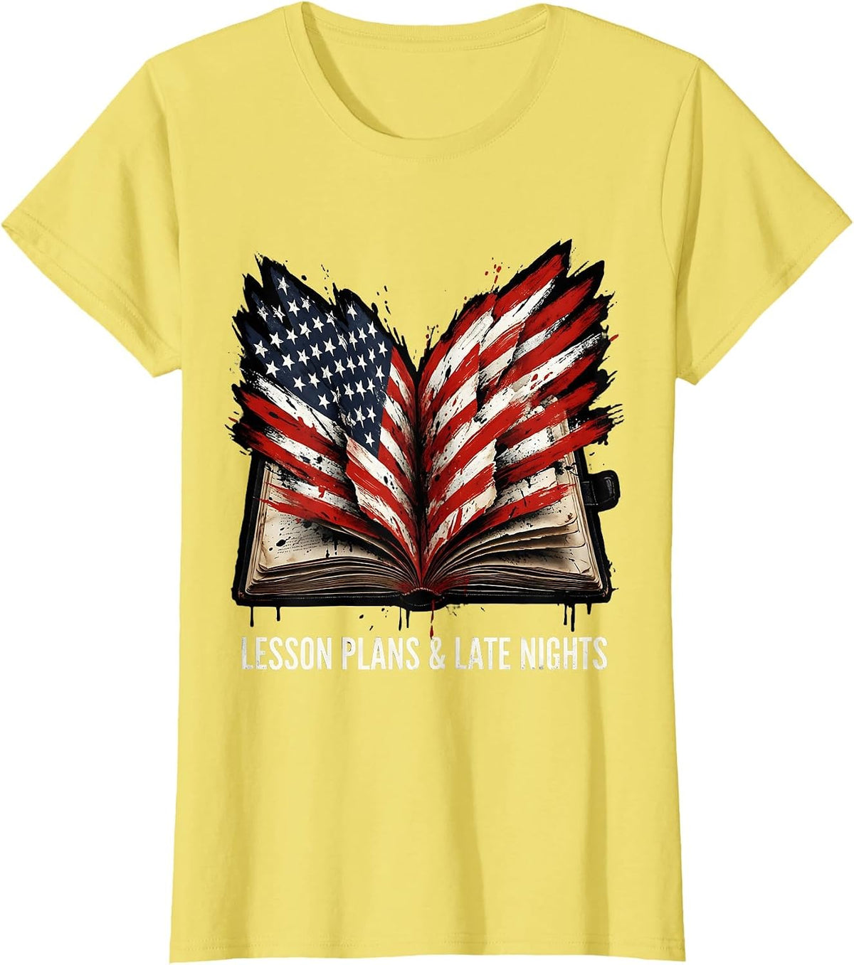 Lesson Plans and Late Nights 5th Grade Teacher T-Shirt - Lemon Yellow