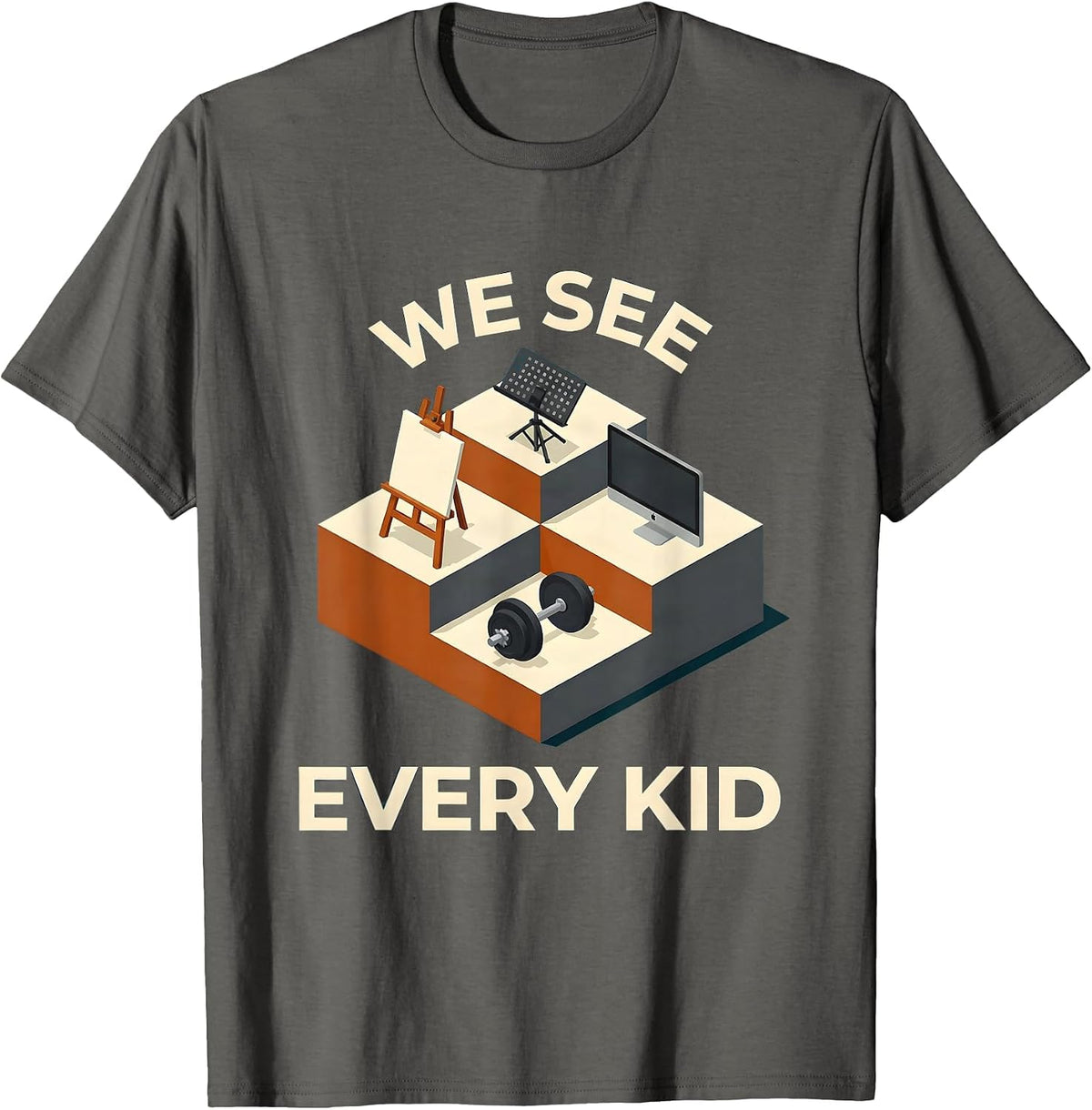 We See Every Kid Specials Squad Art Music PE Tech Teacher T-Shirt - Asphalt Grey
