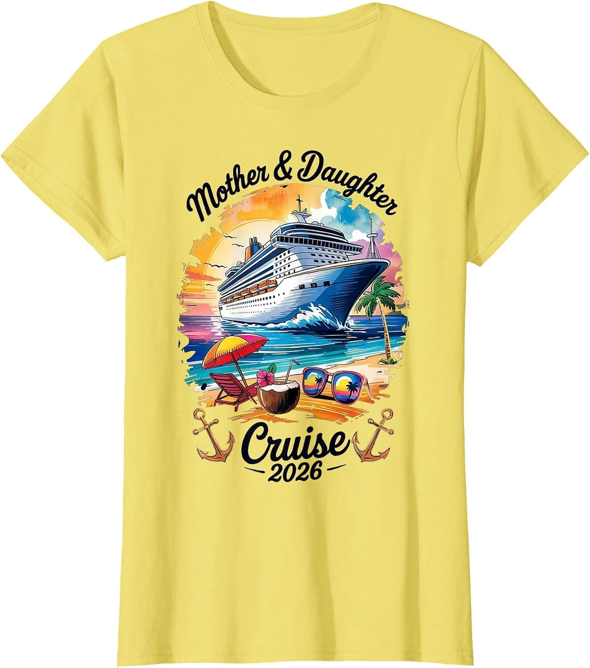 Mother Daughter Cruise 2026 Vacation Trip Matching Family T-Shirt - Lemon Yellow