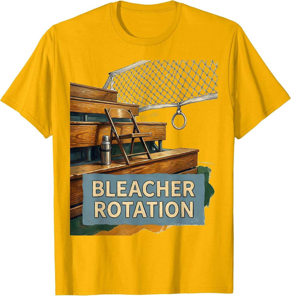 Bleacher Rotation Storybook Volleyball Humor Teen Girl T-Shirt - Golden Yellow