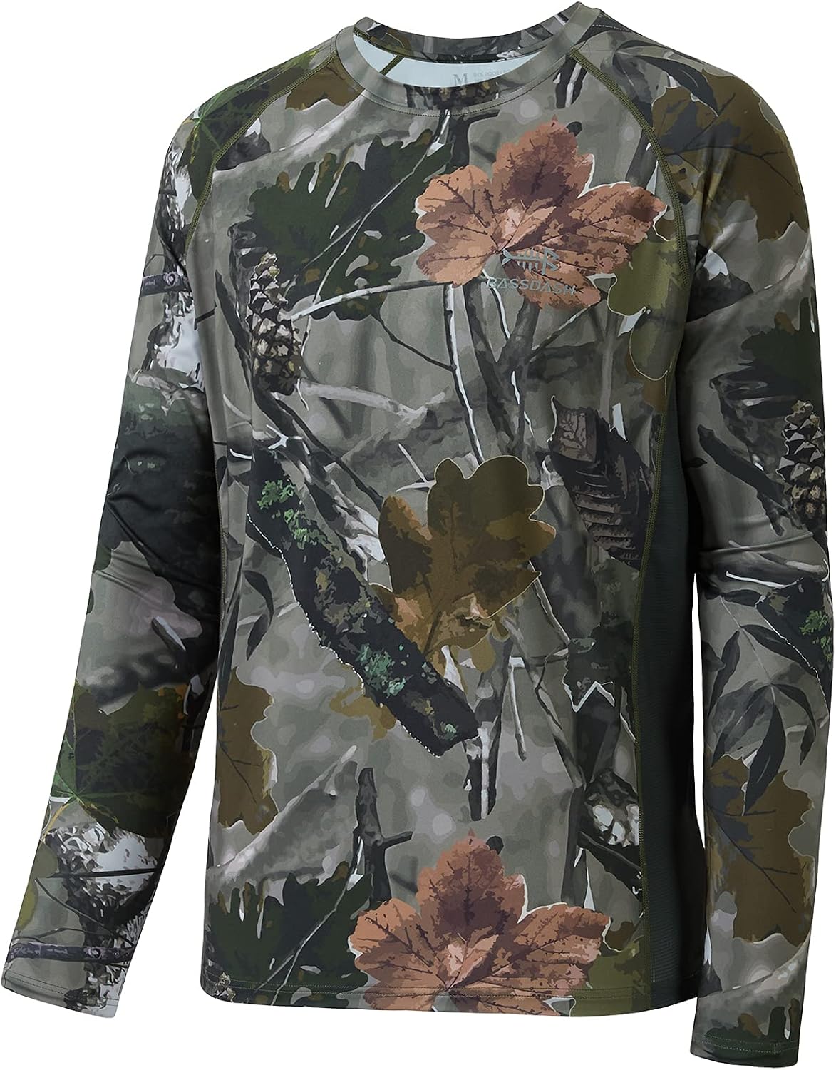 BASSDASH Men's Hunting Camo Performance Long Sleeve Shirt Fishing UPF50+ FS13M - Woodlandⅰ