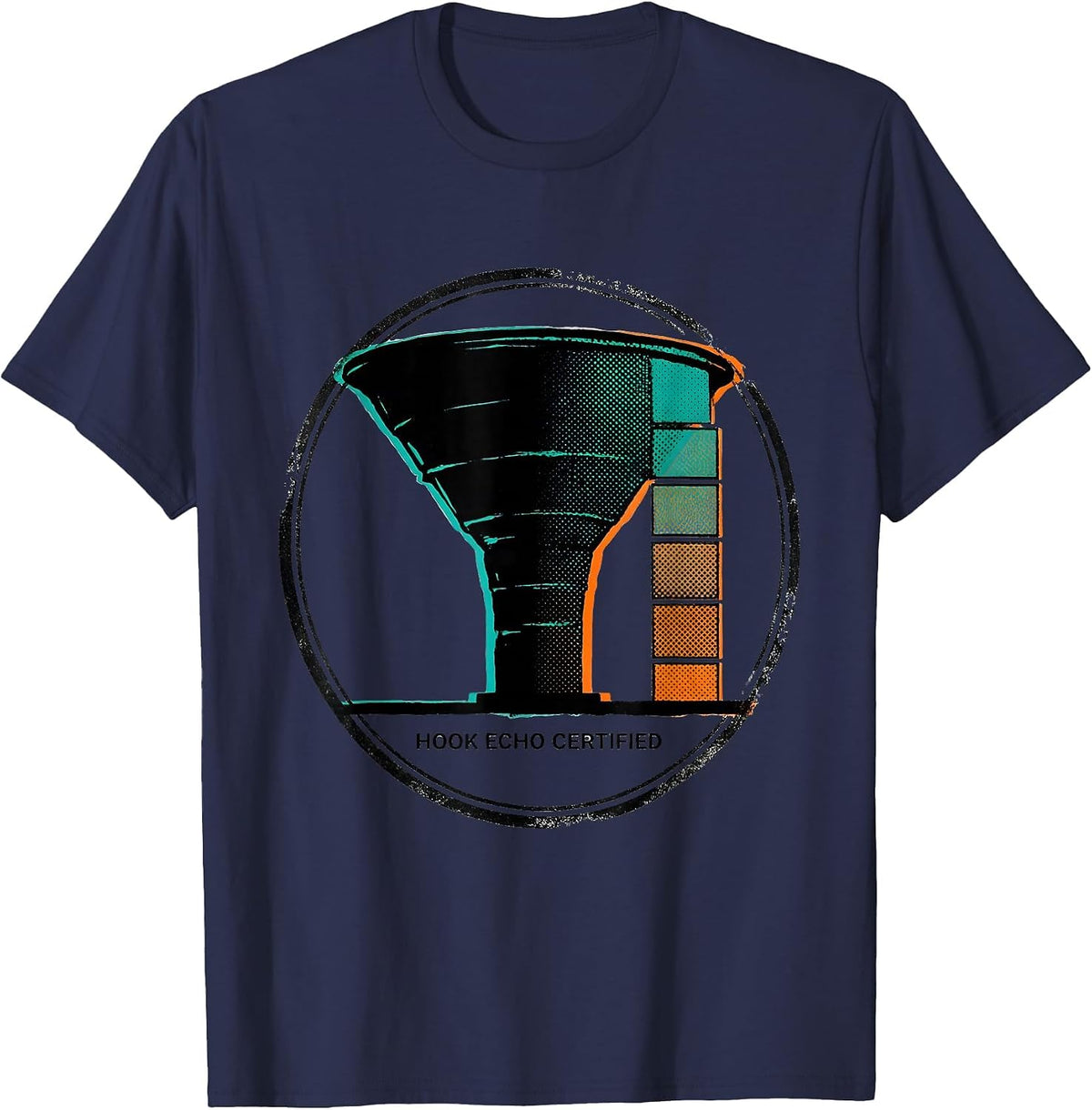 Hook Echo Certified Storm Chaser Tornado Enthusiast Humor T-Shirt - Navy Blue