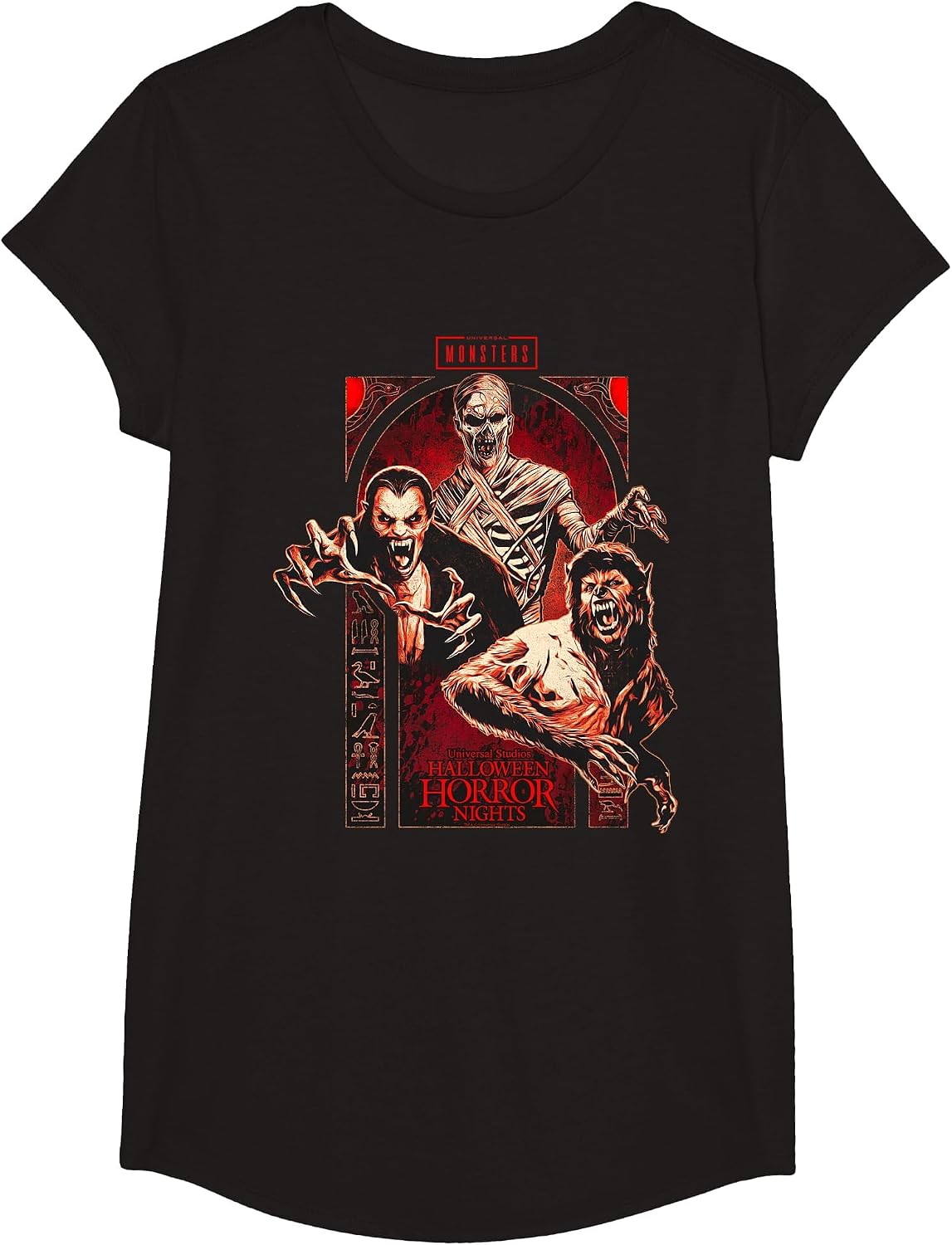 Halloween Horror Nights HHN Universal Monster T-Shirt - Girls Black