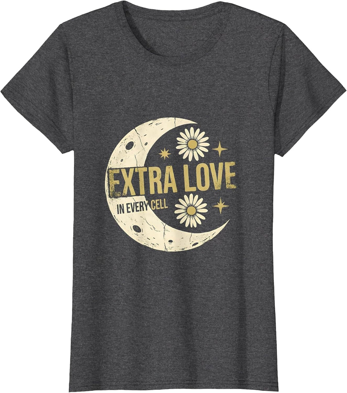 Women's Extra Love In Every Cell Down Syndrome Awareness T-Shirt - Dark Heather Grey