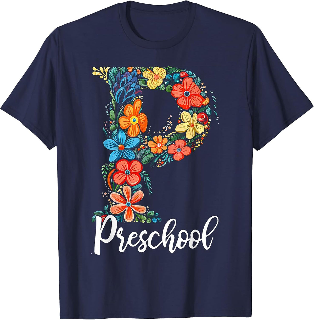 Preschool Teacher First Day School Back to School Kids Pre K T-Shirt - Navy Blue