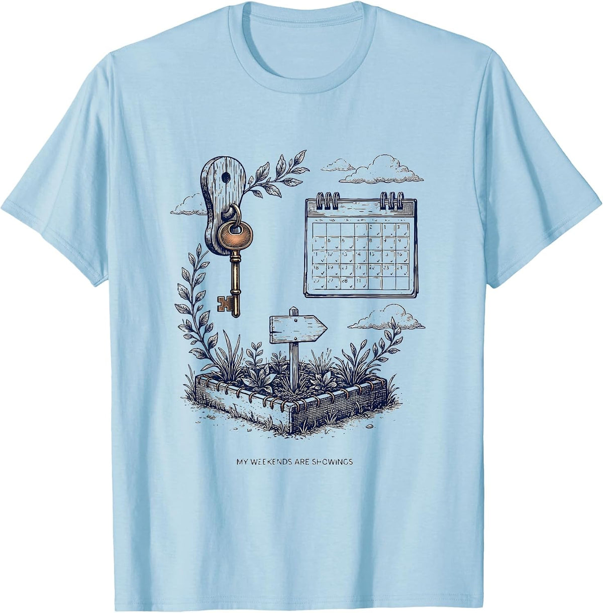 Men's My Weekends Are Showings Funny Realtor Real Estate Agent T-Shirt - Baby Blue