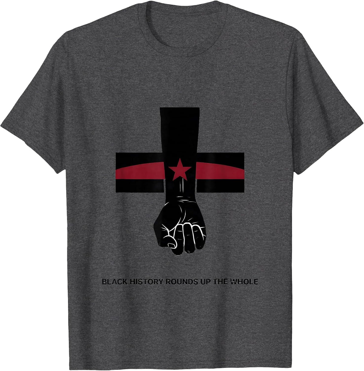 Men's Black History Rounds Up The Whole Equality Greater T-Shirt - Dark Heather Grey