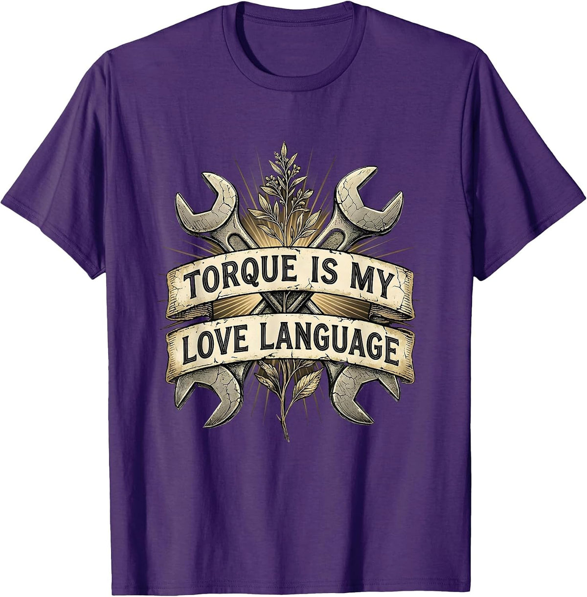 Men's Torque Is My Love Language Mechanic Design T-Shirt - Purple