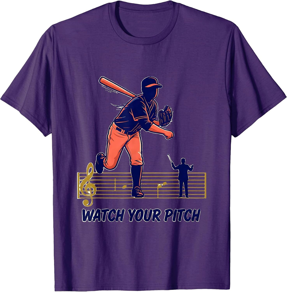 Men's Watch Your Pitch Funny Music Teacher Gift Humor T-Shirt - Purple