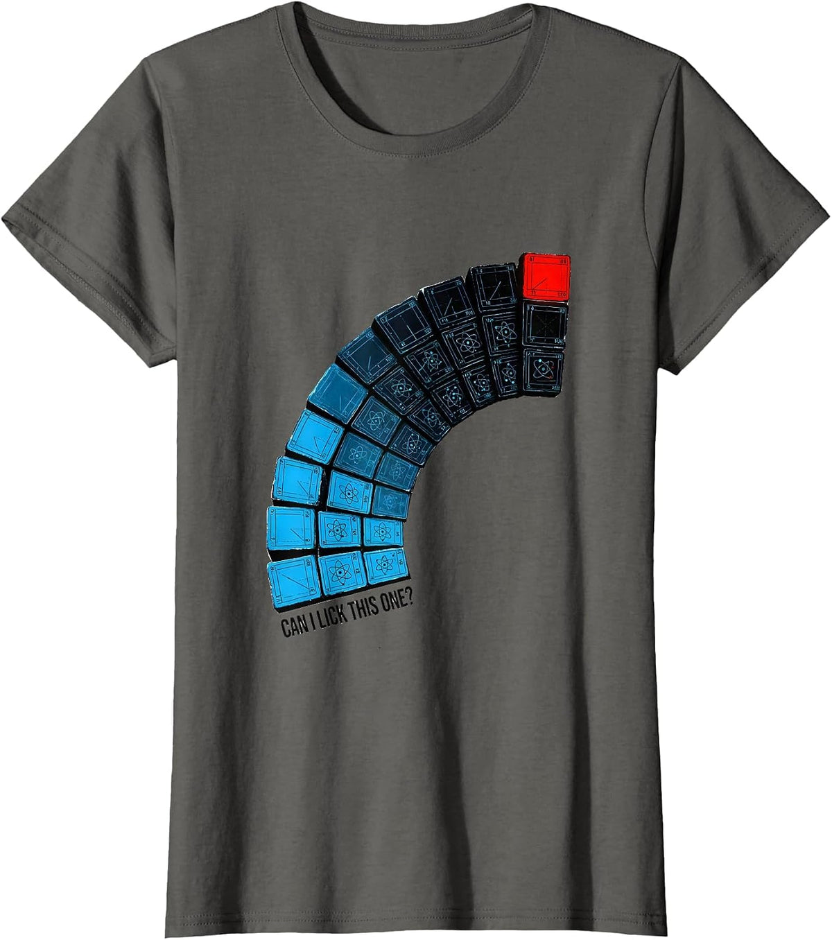 Women's Can I Lick This One Funny Periodic Table Chemistry Teacher T-Shirt - Asphalt Grey