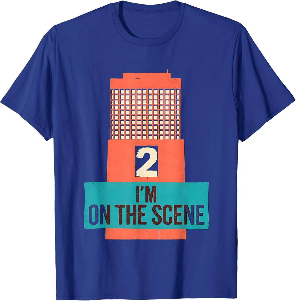 Men's On The Scene I'm 2 Midcentury Modern Firefighter Kids T-Shirt - Royal Blue