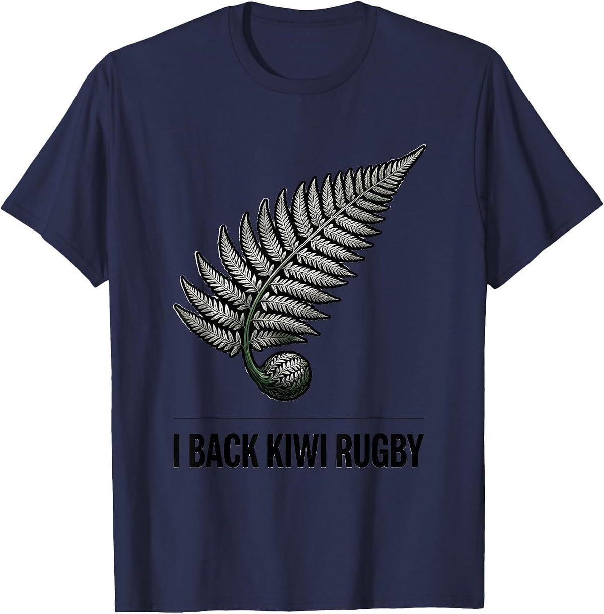 Men's I Back Kiwi Rugby Vintage Rugby Fan National Pride T-Shirt - Navy Blue