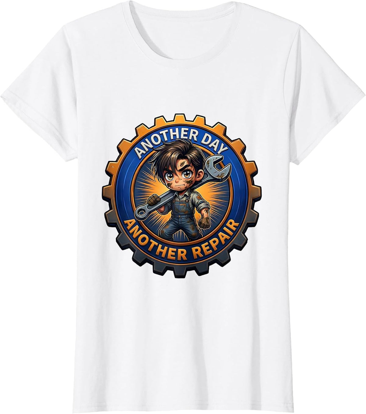 Another Day Another Repair Mechanic Design T-Shirt - White
