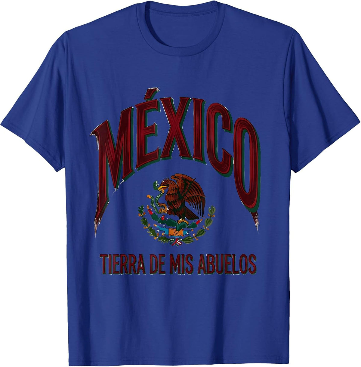 México, Tierra De Mis Abuelos Sign Painter Showcard Latino T-Shirt - Royal Blue