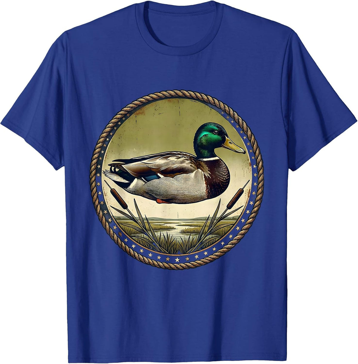 Mallard Duck Vintage Hunting Waterfowl Hunter Gift T-Shirt - Royal Blue