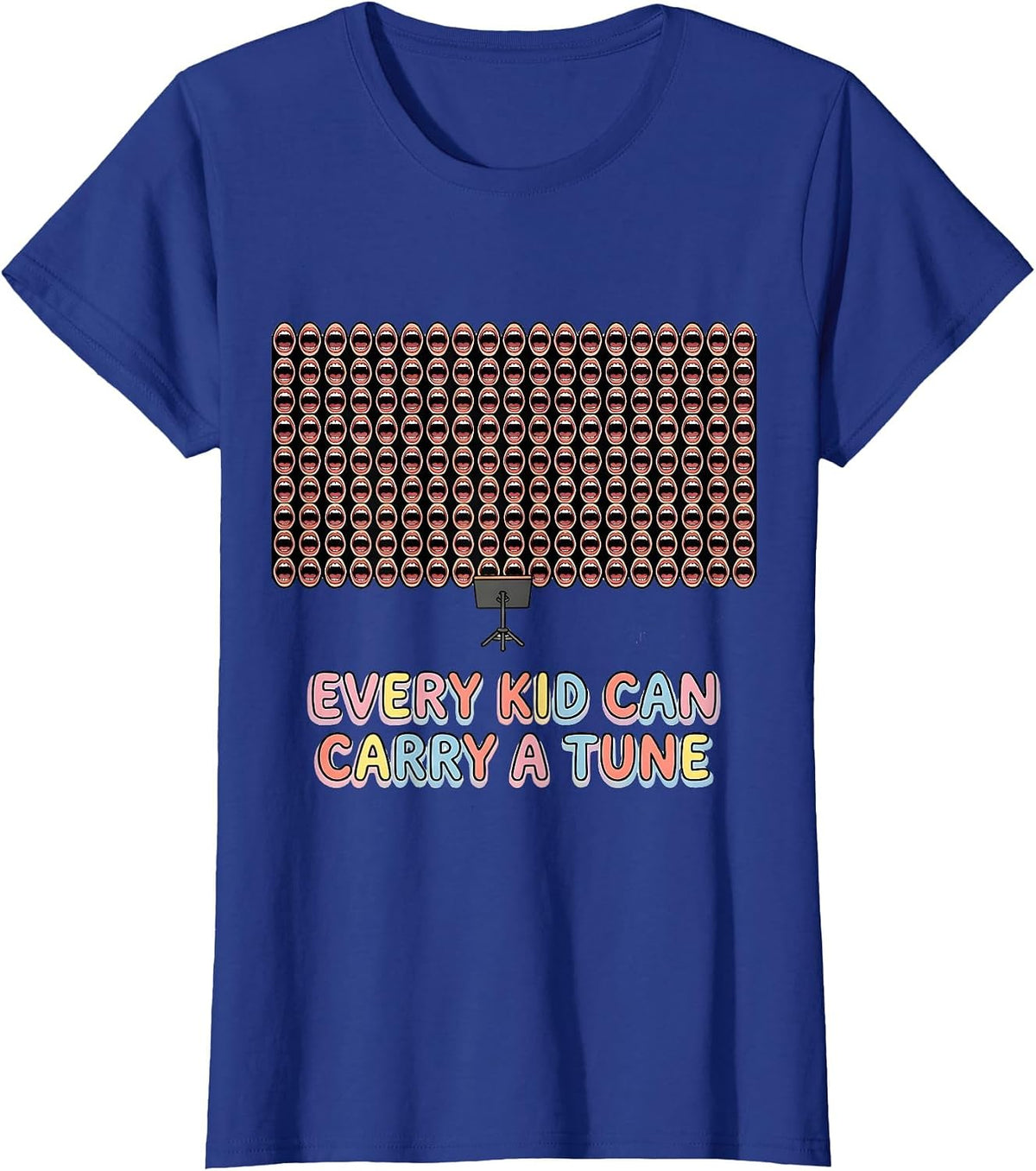 Women's Every Kid Can Carry A Tune Music Teacher Appreciation Gift T-Shirt - Royal Blue