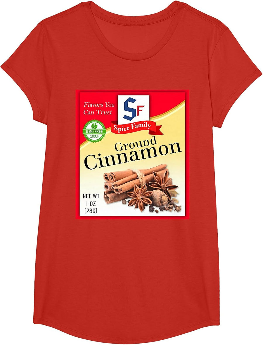Ground Cinnamon Spice Group Costume Family Matching Outfit T-Shirt - Girls Red