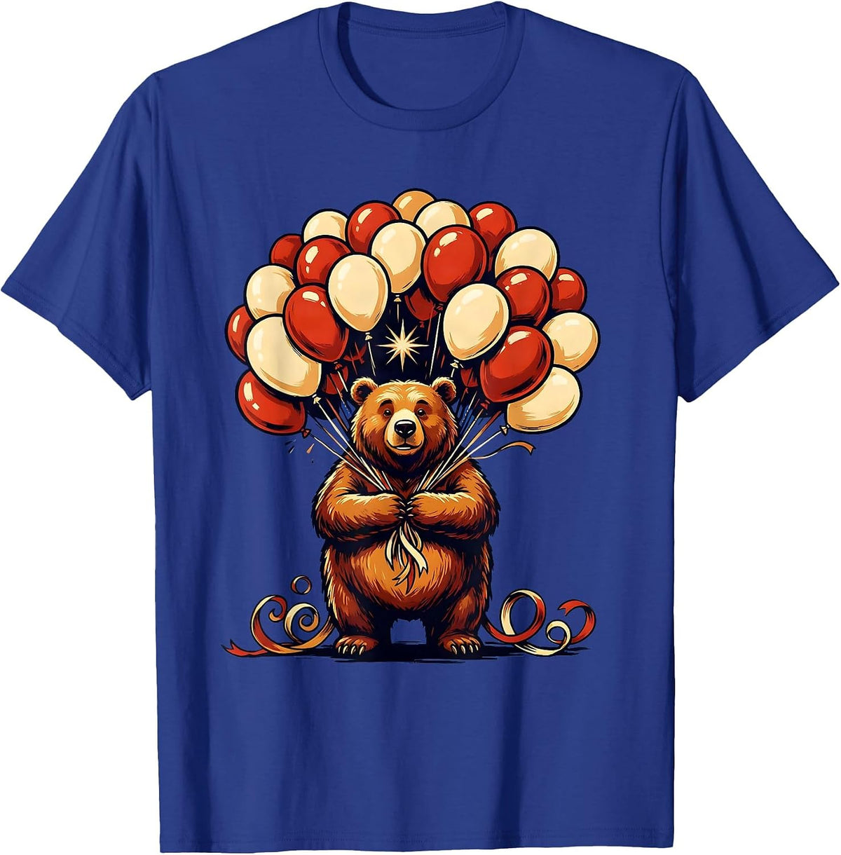 Men's 21st Birthday Bear with Balloon Bouquet T-Shirt - Royal Blue