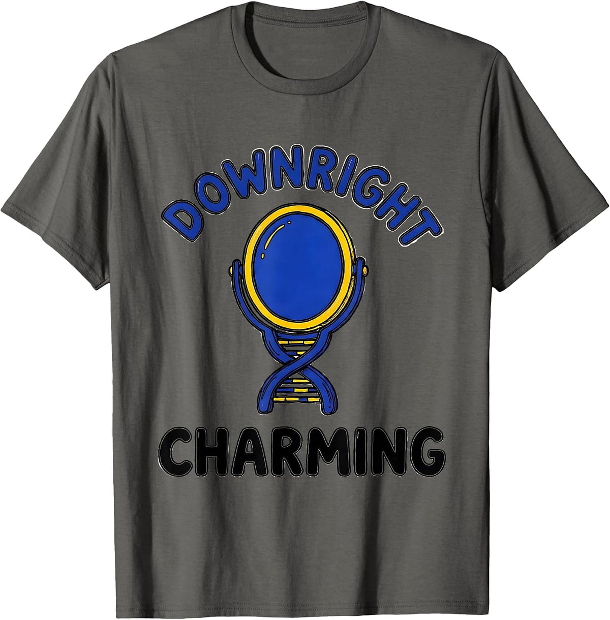 Men's Downright Charming Sentimental Down Syndrome Awareness T-Shirt - Asphalt Grey
