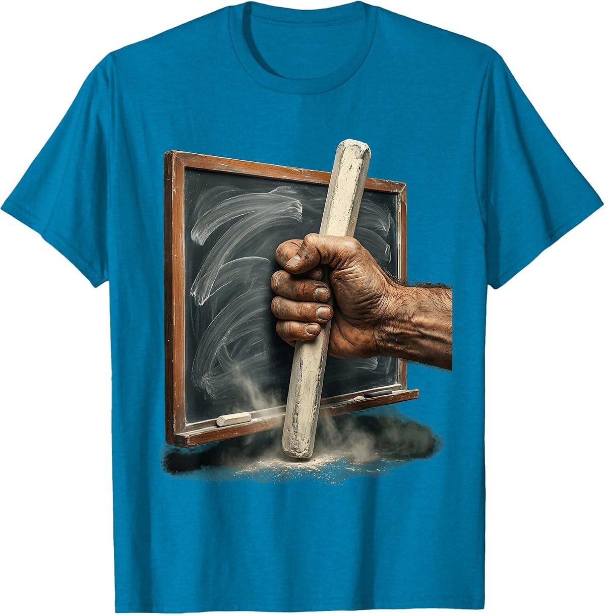 5th Grade Teacher Chalkboard Chalk Illustration T-Shirt - Sapphire Blue