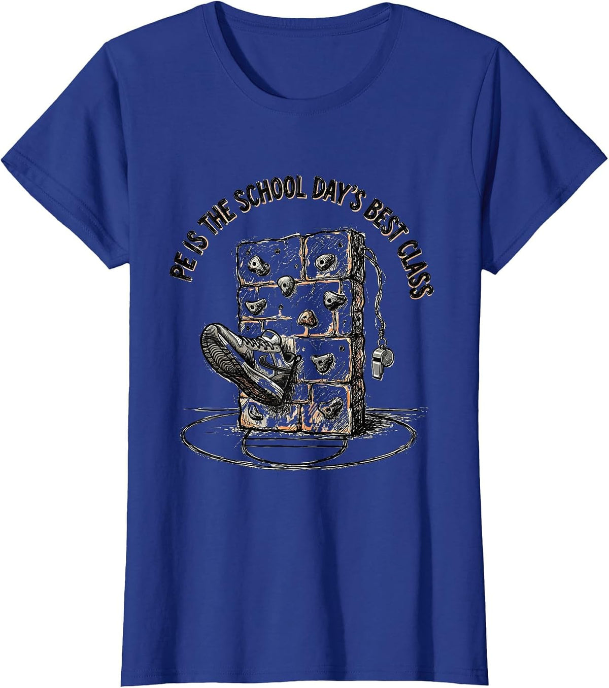 Women's PE Is The School Day's Best Class Gym Teacher Coach Back T-Shirt - Royal Blue