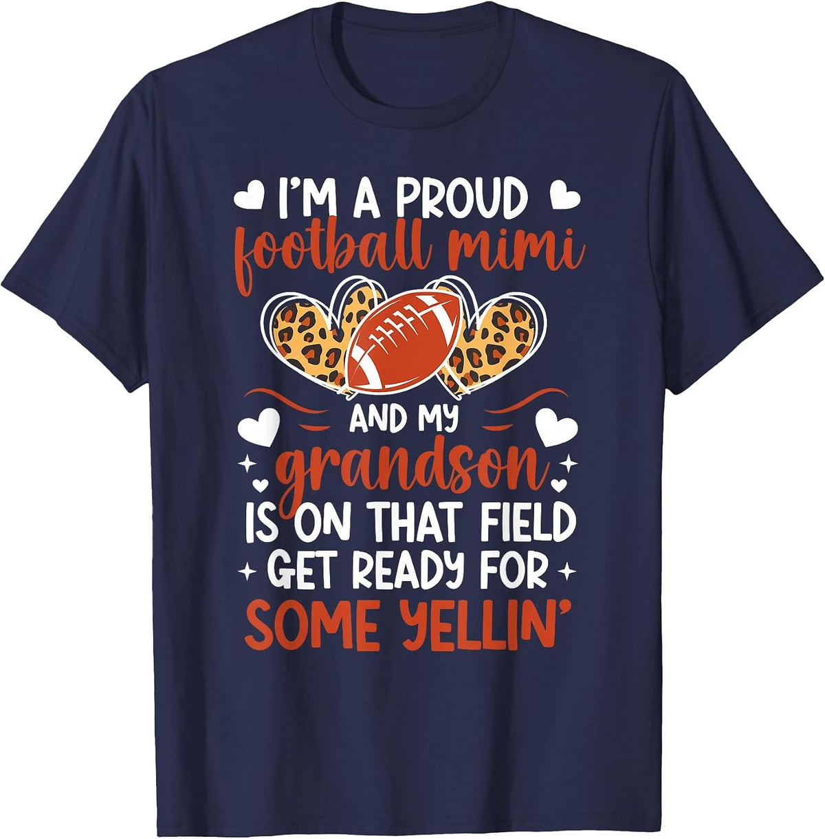 I'm A Proud Football Mimi of A Football Player Mimi T-Shirt - Navy Blue