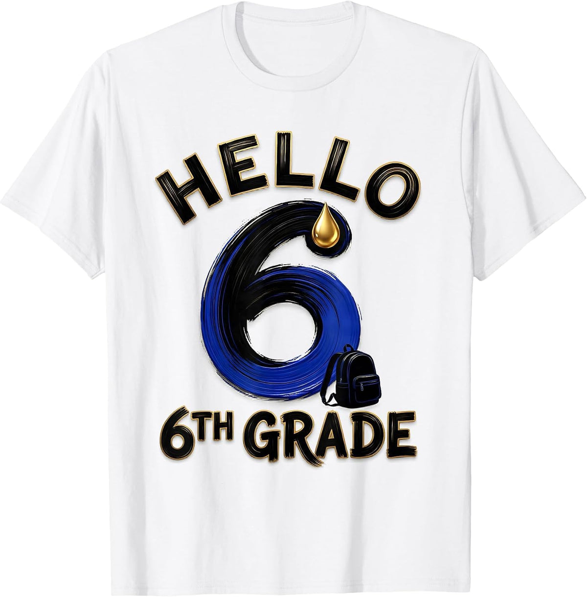 Men's Hello 6th Grade Groovy Back To School First Day of Sixth T-Shirt - White