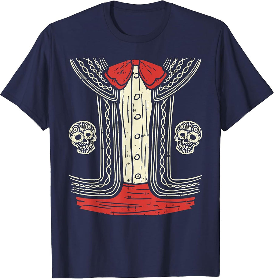 Mexican Mariachi Halloween Costume Mexico Suit Fiesta Boys T-Shirt - Navy Blue