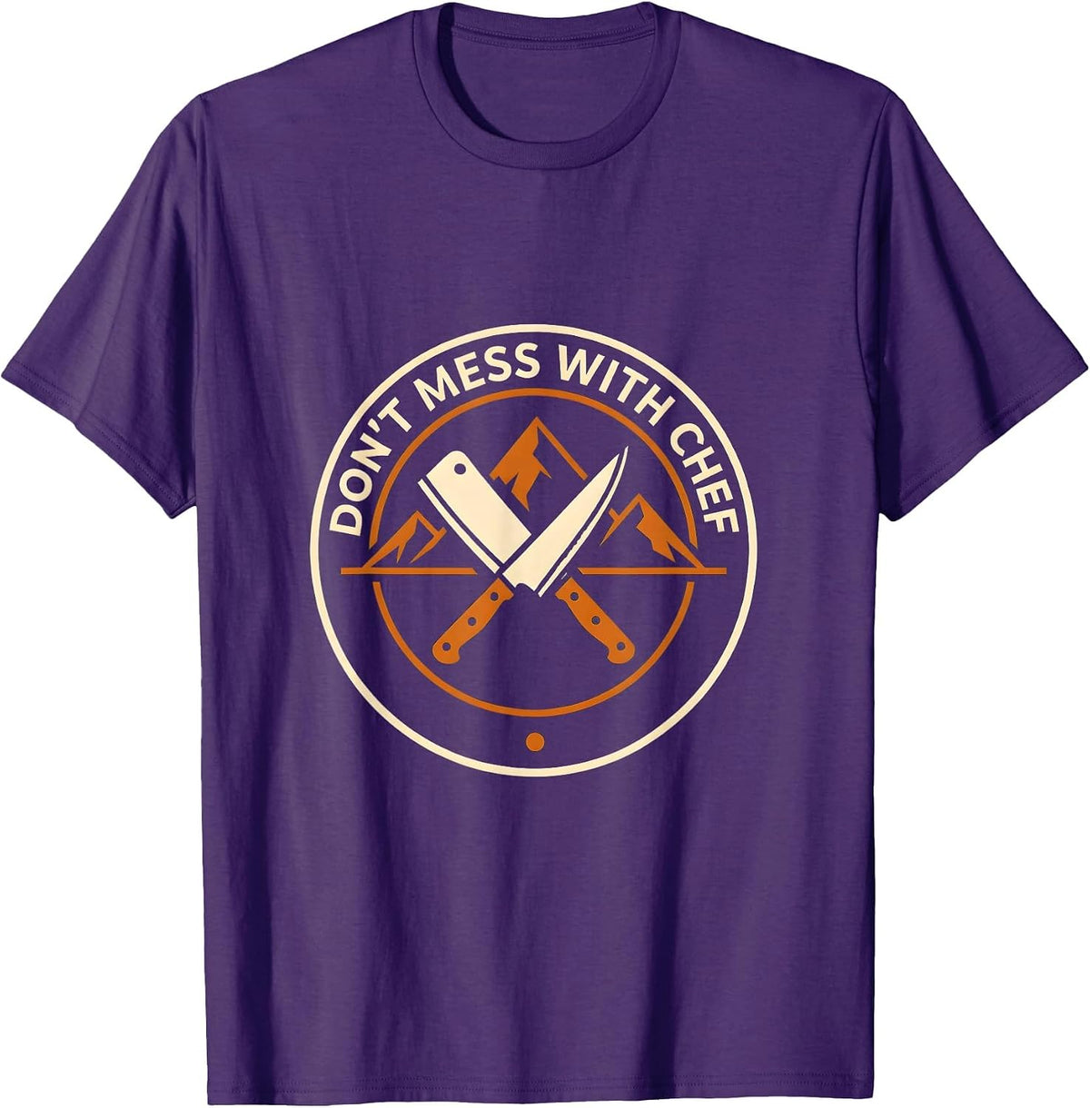 Don't Mess With Chef Bold Culinary Design T-Shirt - Purple