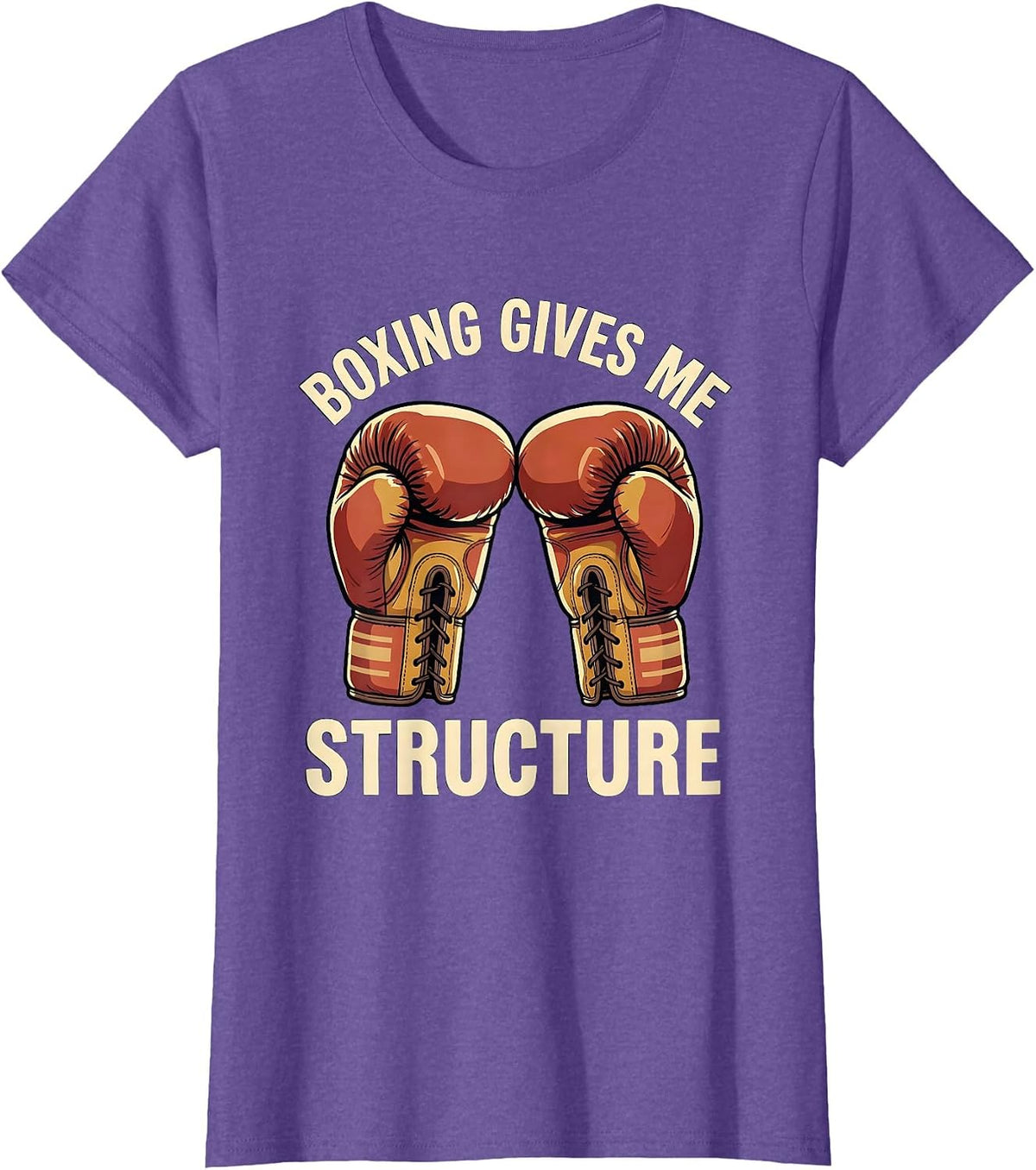 Boxing Gives Me Structure Vintage Athletic Boxing Fan Gym T-Shirt - Purple Heather