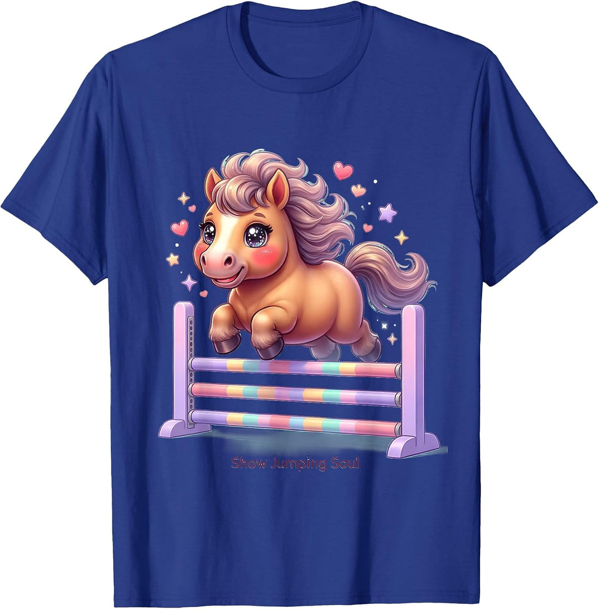 Show Jumping Soul Equestrian Design T-Shirt - Royal Blue