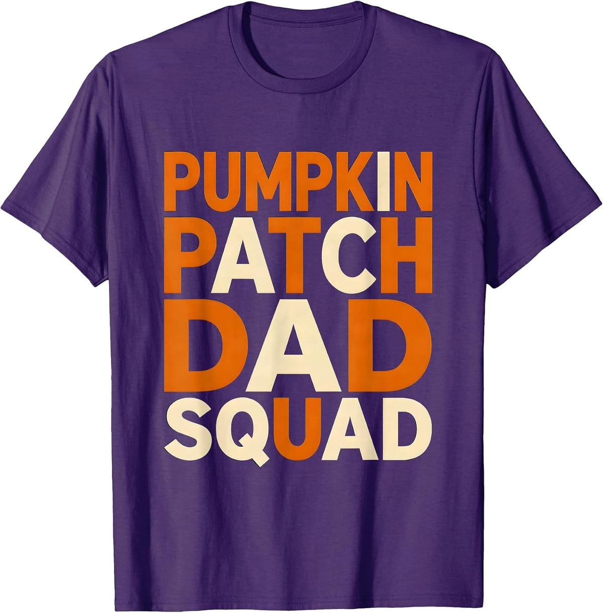 Men's Pumpkin Patch Dad Squad Fall Geometric Design T-Shirt - Purple