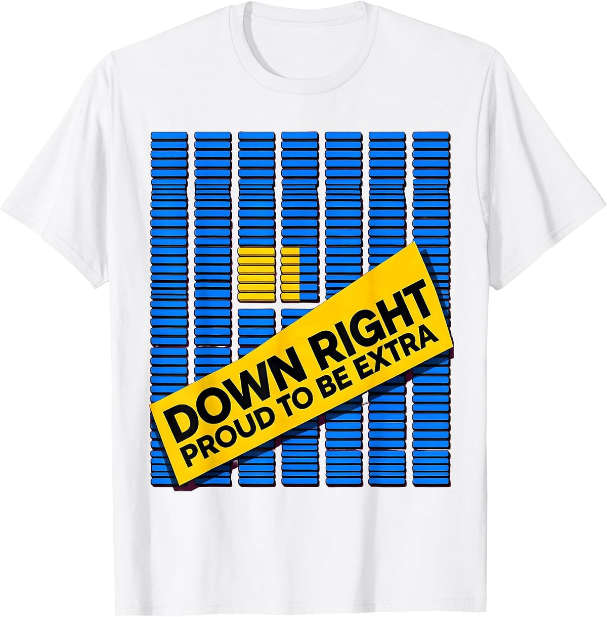 Men's Down Right Proud To Be Extra Heartfelt Down Syndrome Family T-Shirt - White