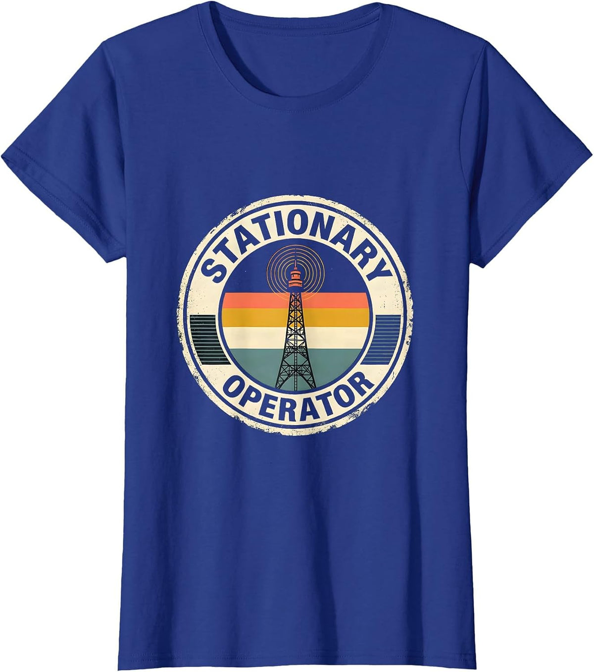 Women's Stationary Operator Funny Ham Radio Operator Hobbyist Humor T-Shirt - Royal Blue