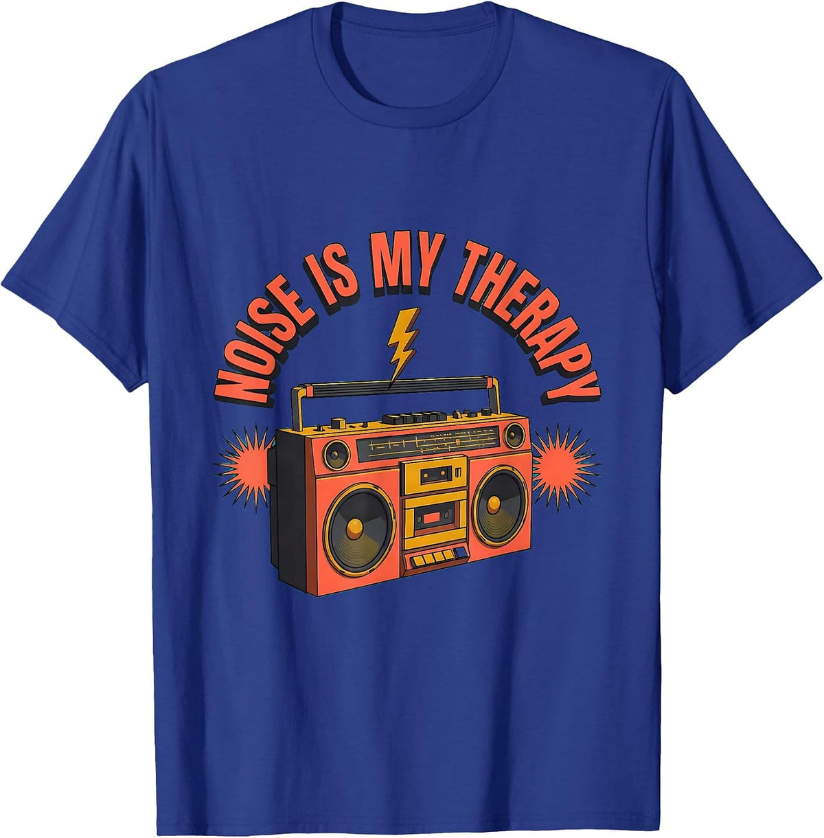 Noise Is My Therapy Punk Music Design T-Shirt - Royal Blue