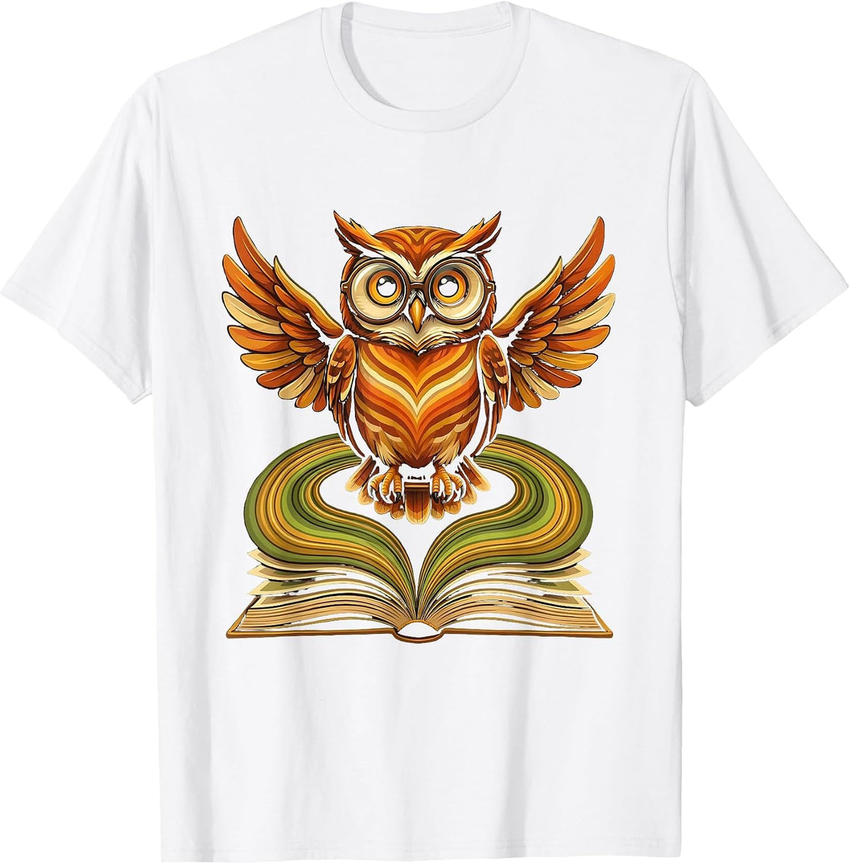 Wise Owl on Book Lover Teacher Reading Gift T-Shirt - White
