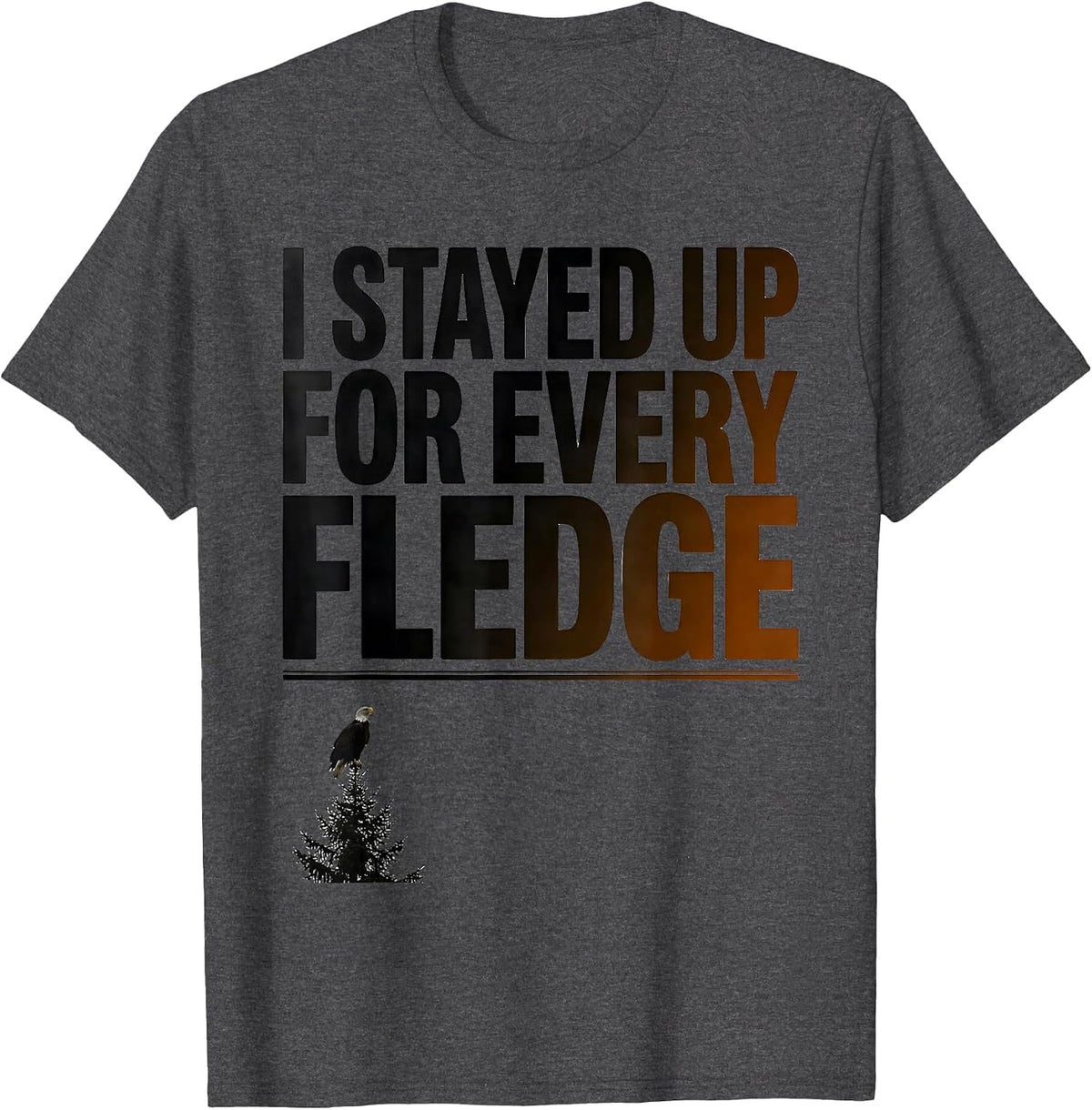 Men's I Stayed Up For Every Fledge Sentimental Eagle Memorial T-Shirt - Dark Heather Grey