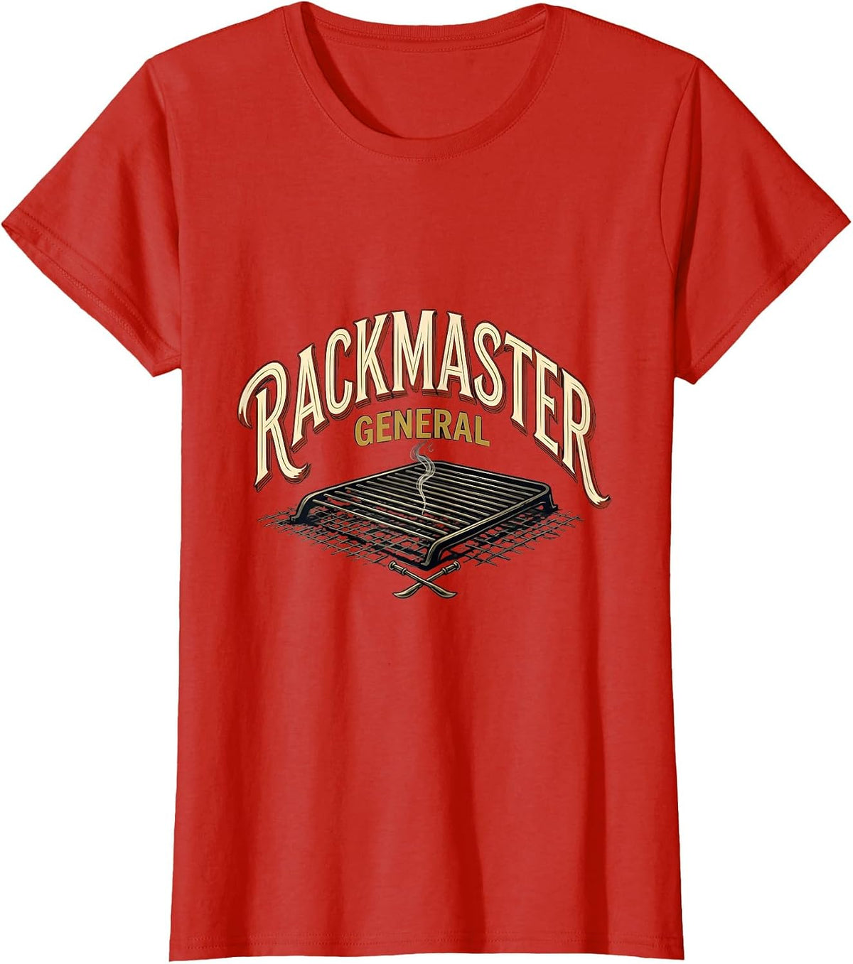 Rackmaster General Sign Painter BBQ Pitmaster Grilling Humor T-Shirt - Red