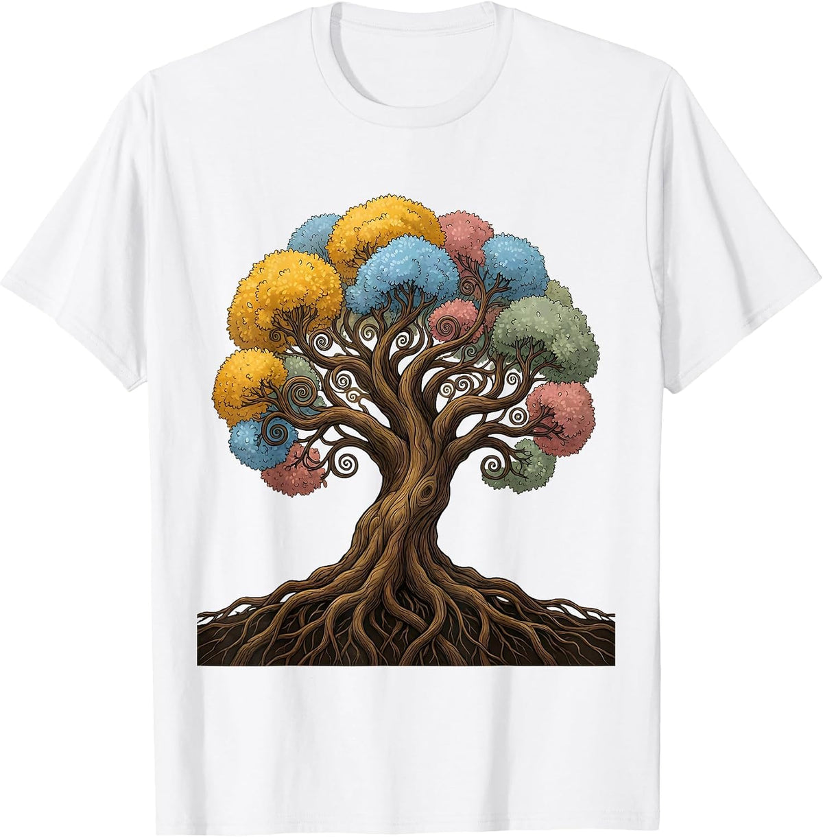 Down Syndrome Awareness Colorful Tree Illustration T-Shirt - White