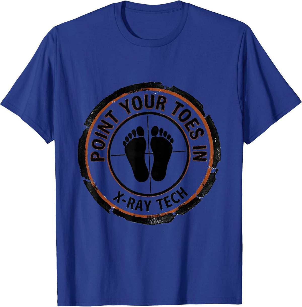 Point Your Toes In X-Ray Tech Rubber Stamp Rad Tech T-Shirt - Royal Blue