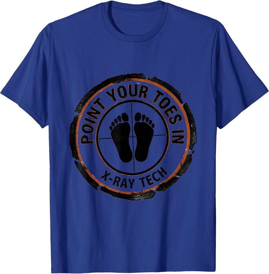 Point Your Toes In X-Ray Tech Rubber Stamp Rad Tech T-Shirt - Royal Blue