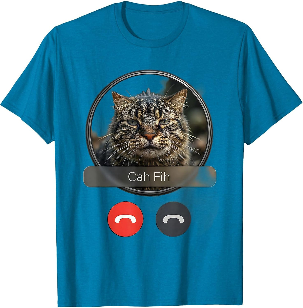 Cah Fih Funny Misspelled Fish Meme Fih Calling Humor T-Shirt - Sapphire Blue